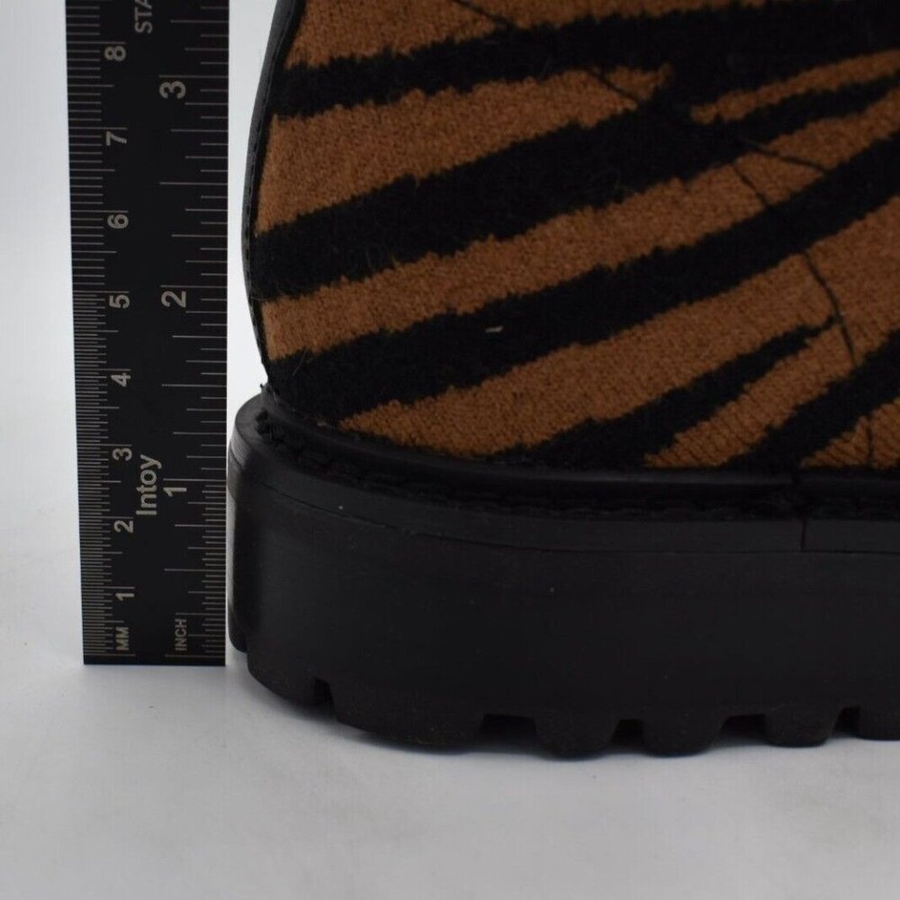 Sofft Womens Size 7.5 Landee Black Tan Tiger Lace Up Knit Combat Boots - Picture 9 of 12